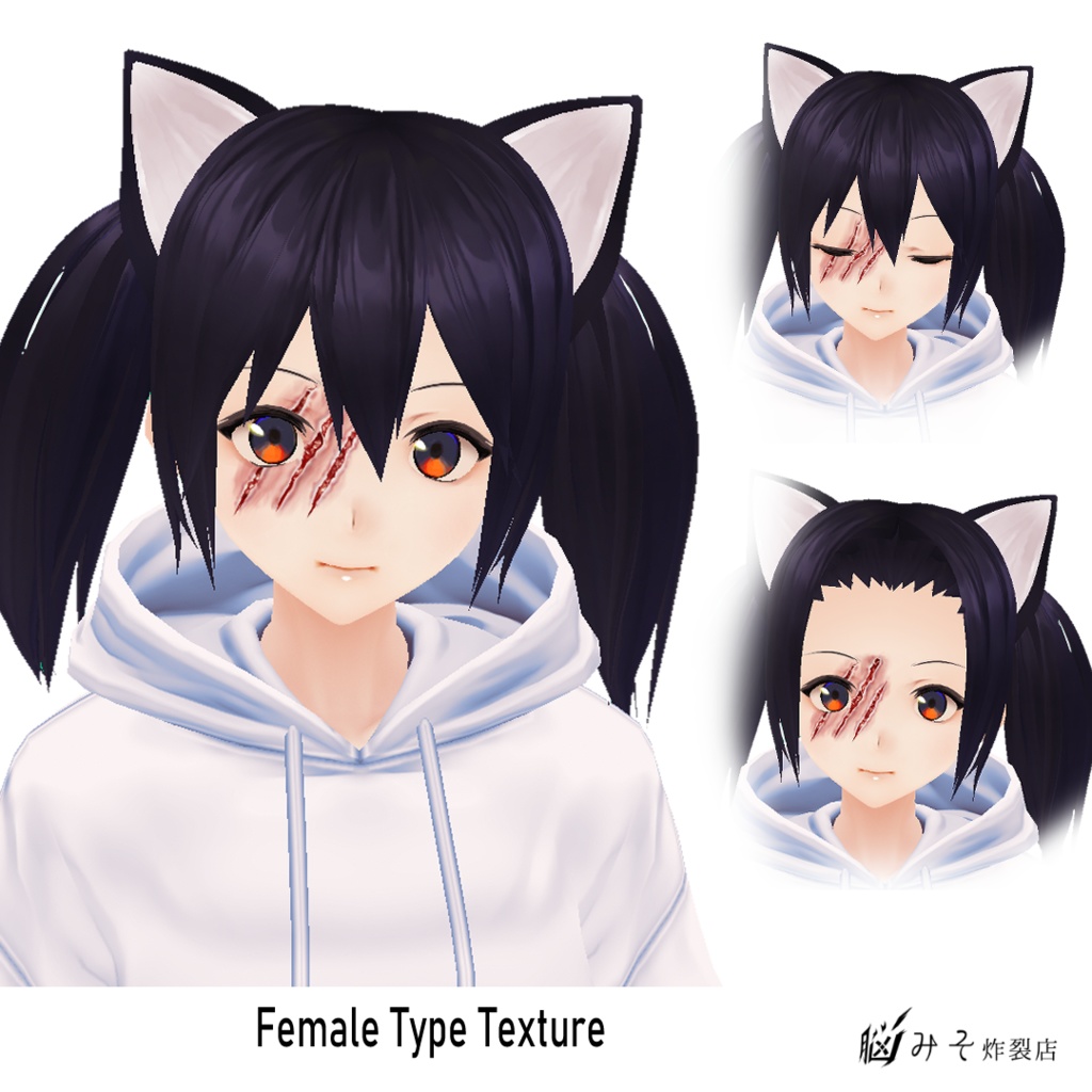 VRoid Texture ※Version:β【LACERATION MAKEUP - female type/ male type-】