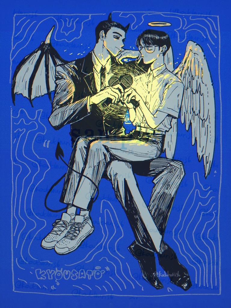 狂聡　悪魔天使ステッカー