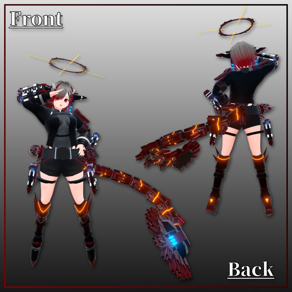 VRChat想定3Dモデル HS-SHBC 38 halphas「崩城-kuzusiro」(くずしろ)【クロスプラットフォーム対応】