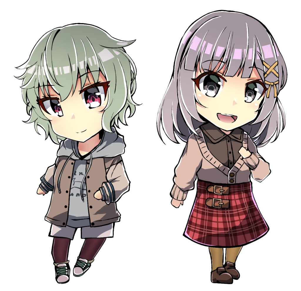 【CUE!】秋晴れ乙女アクリルキーホルダーセット【六石陽菜×鹿野志穂】(特製コースターつき)