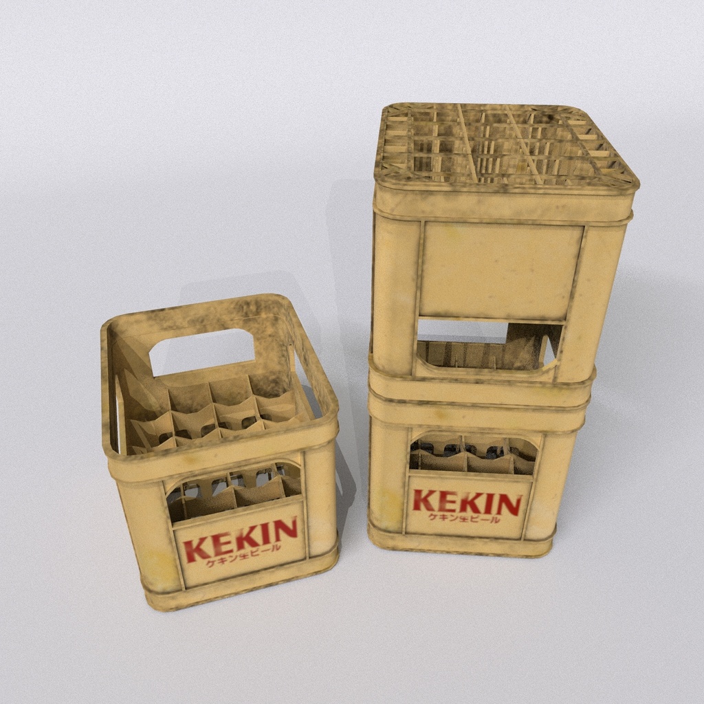 【期間限定無料】3Dモデル:ビール瓶・ケース