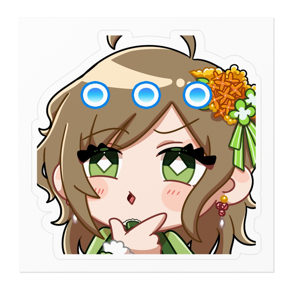 ステッカー 考える顔