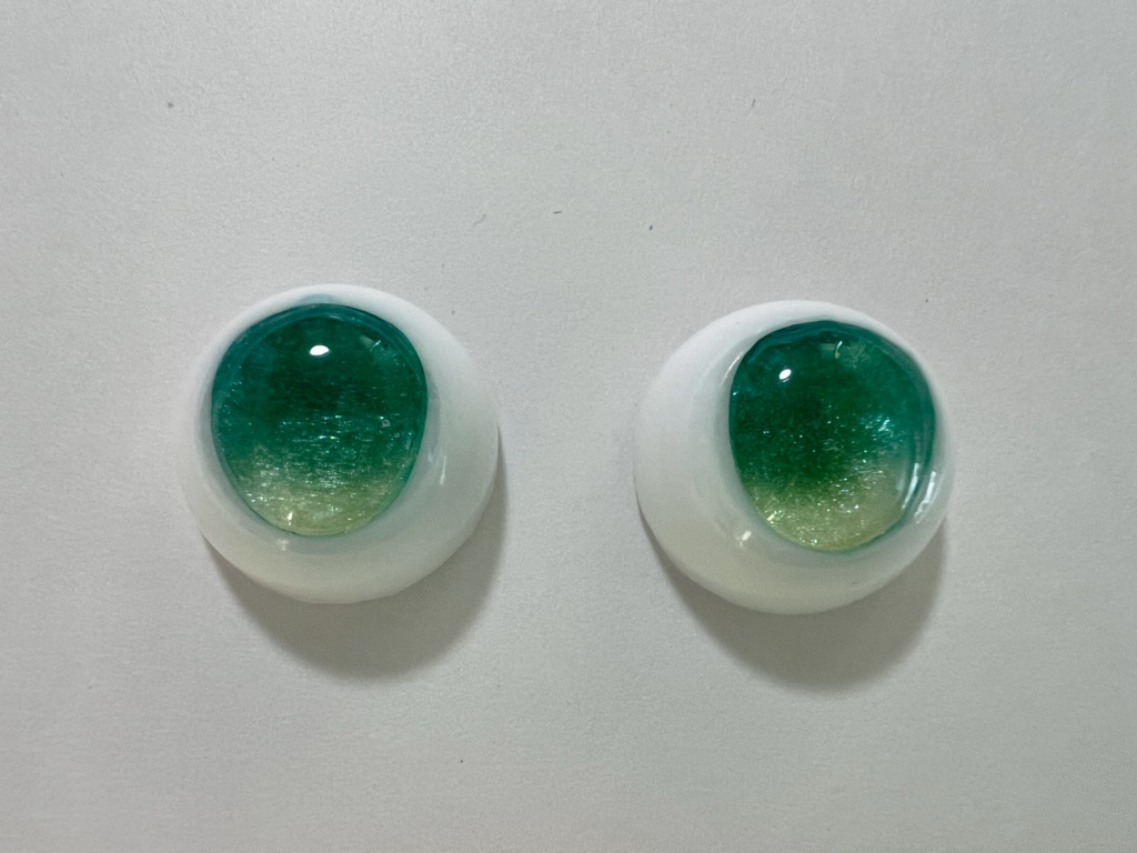 14mmレジンアイ 緑⑥ 瞳孔縦長タイプ B品