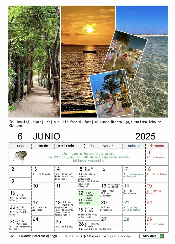 Esperanta Kalendaro 2025 エスペラント・カレンダー2025