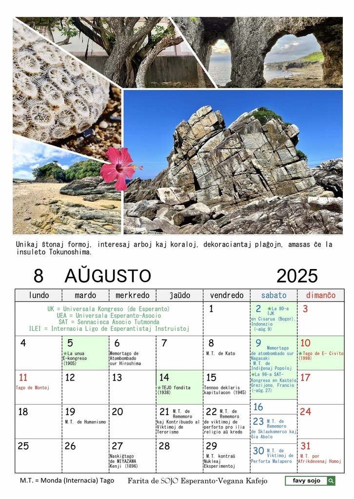 Esperanta Kalendaro 2025 エスペラント・カレンダー2025