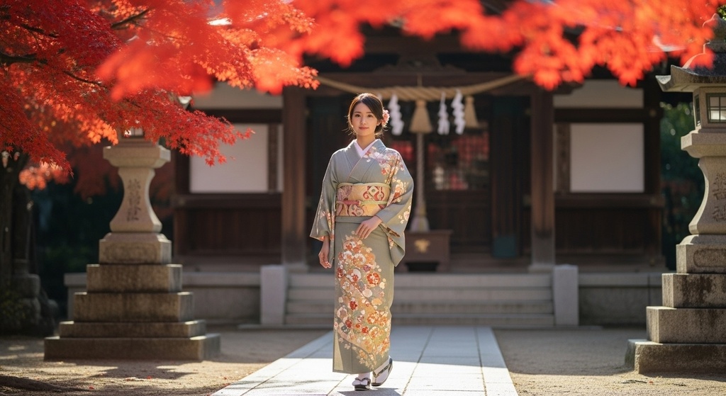 四季の和装美女素材セット|春・夏・秋・冬の日本文化×AIアート(全身イラスト4枚)