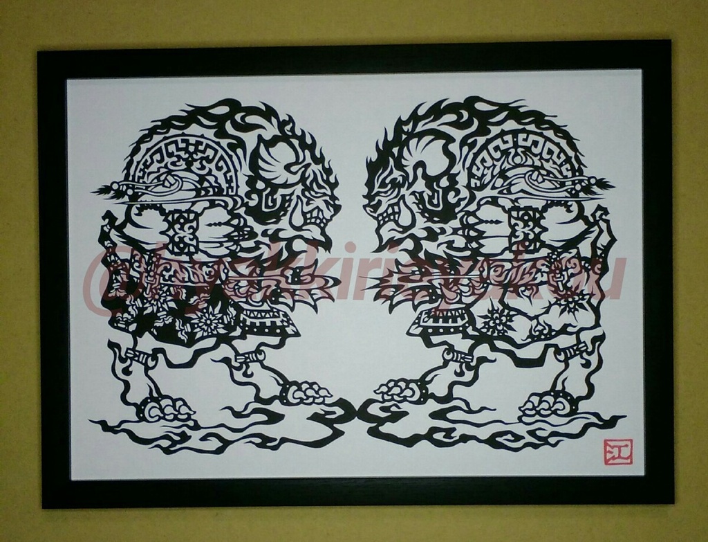 切り絵原画「FUUZIN-RAIZIN」