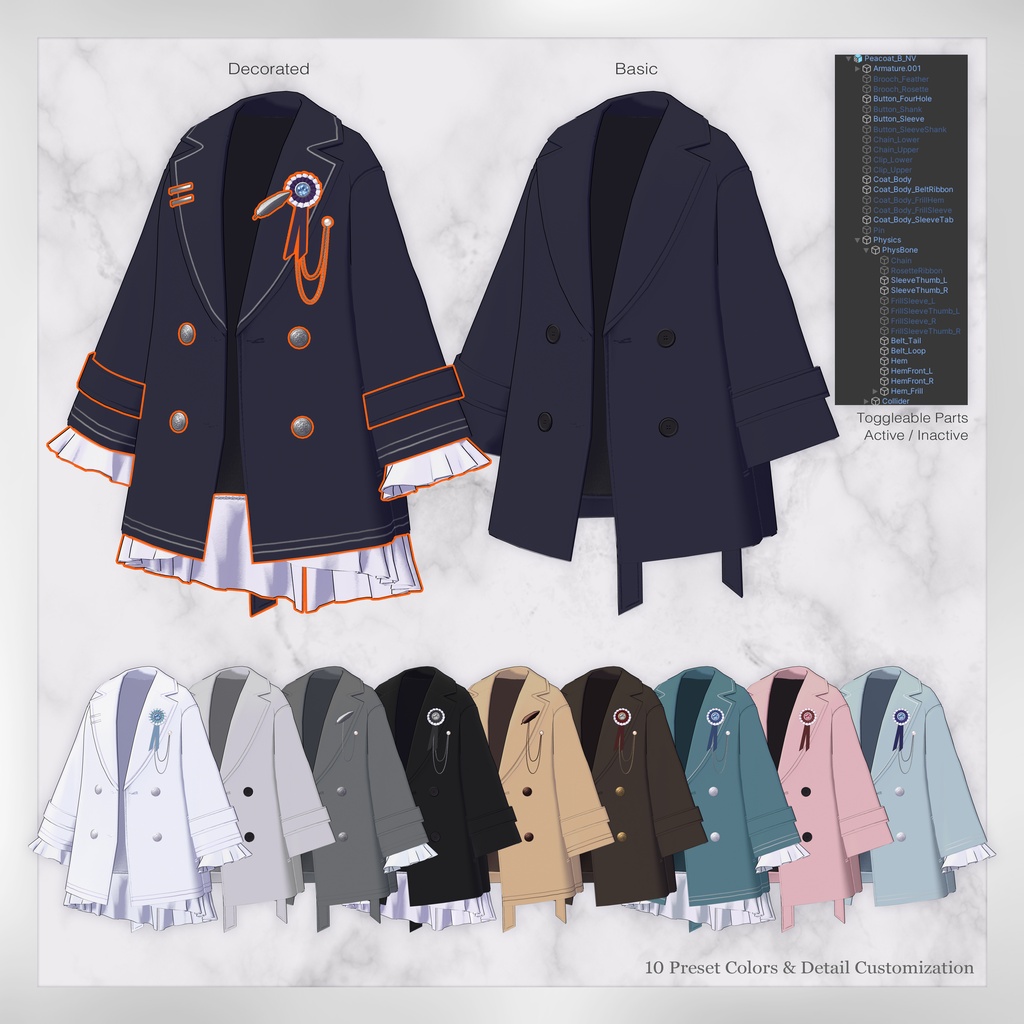 ○Sale【Lapwing】Frill Peacoat "Middie Lily"