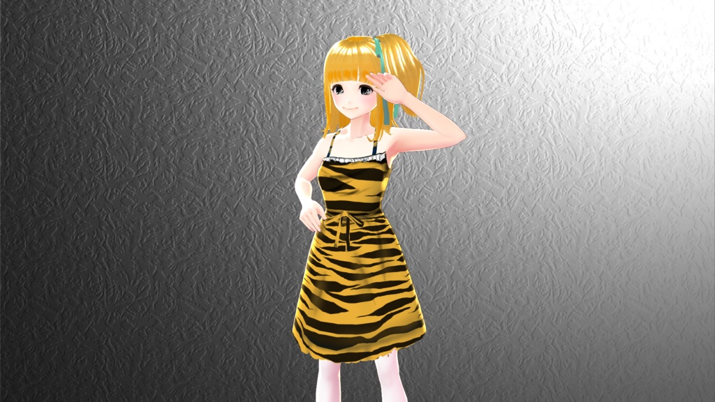 【Vroidテクスチャ】トラ柄のワンピース