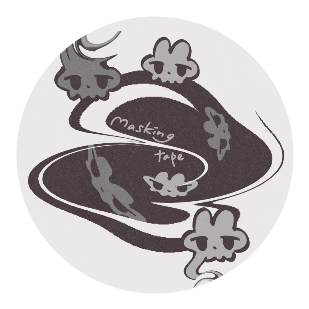 モノクロうさぎ霊のマスキングテープ