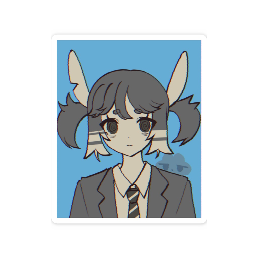 社畜片の証明写真風ステッカー