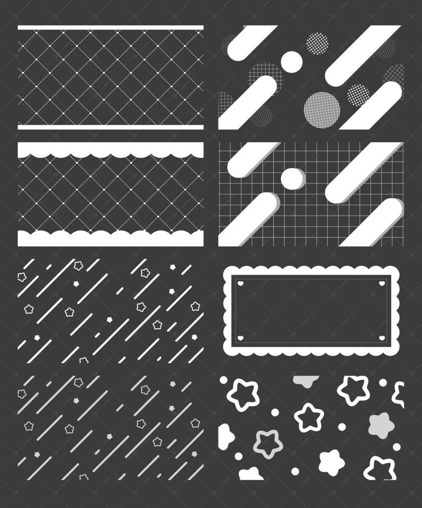 病み天使界隈サムネイルセット【ロゴ3種+背景8種】