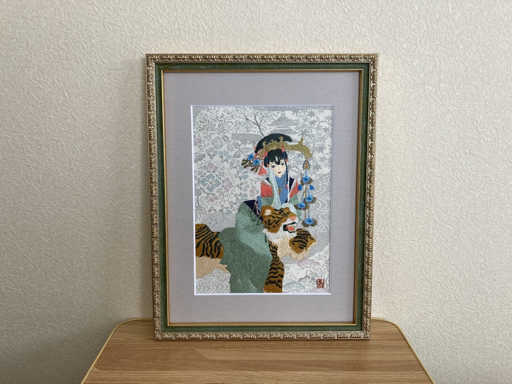 日本刺繍 額付 - 美術品/アンティーク