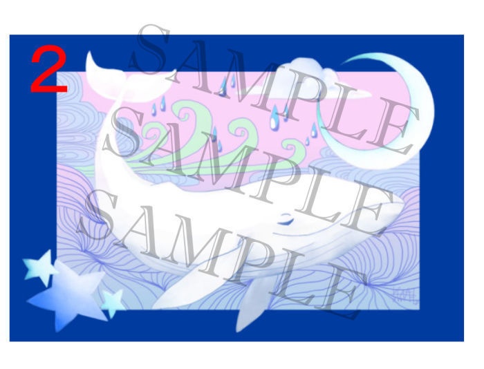 パールスノーペーパー ポストカード「虹雲」「夜空と白鯨」