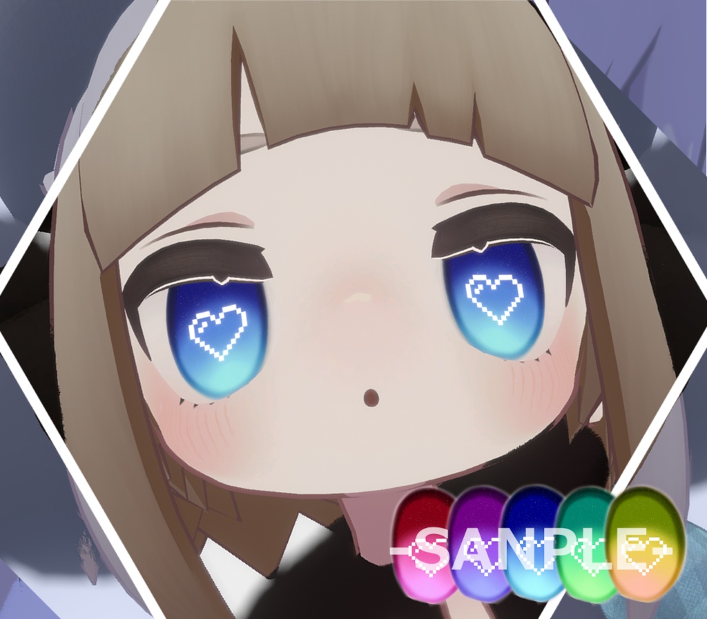 【キプフェル/Kipfel 】Pixel heart eyes texture♡瞳&メイク テクスチャ