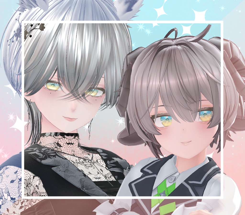 【14アバター対応】瞳&メイクテクスチャ Two tone color ★Eye & Make up texture