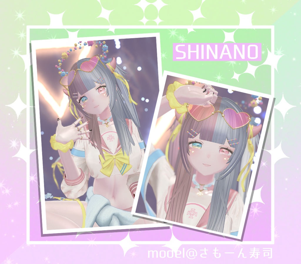 【14アバター対応】瞳&メイクテクスチャ Two tone color ★Eye & Make up texture