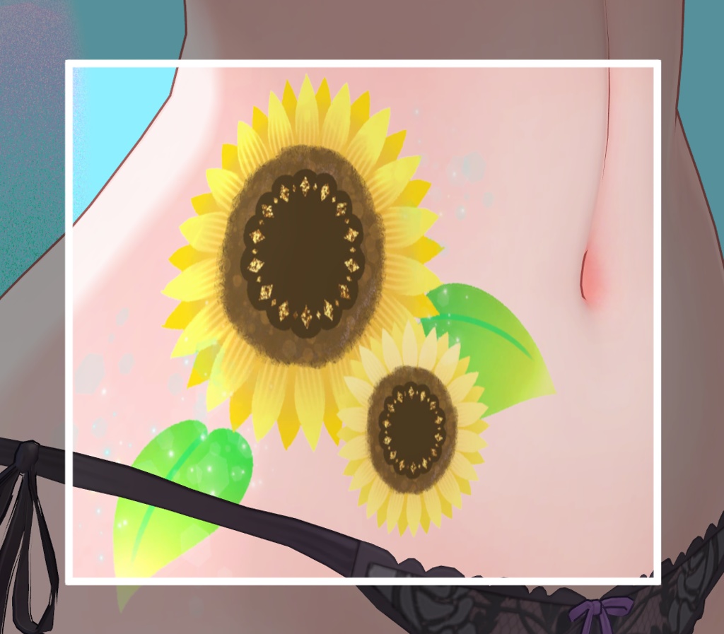 ♡無料/FREE♡【Tatoo texture】ひまわりタトゥー 複数デザインセット