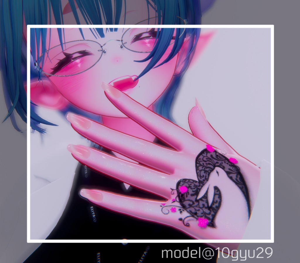 【Tatoo texture】うさちゃんハートタトゥー 複数デザインセット