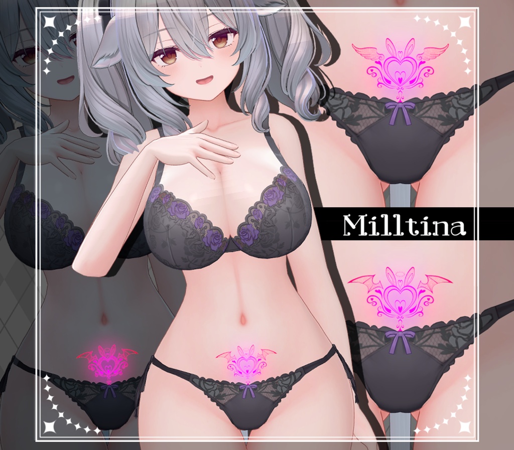 【Tatoo texture】うさきゅばすタトゥー 複数アバター対応 デザイン2種
