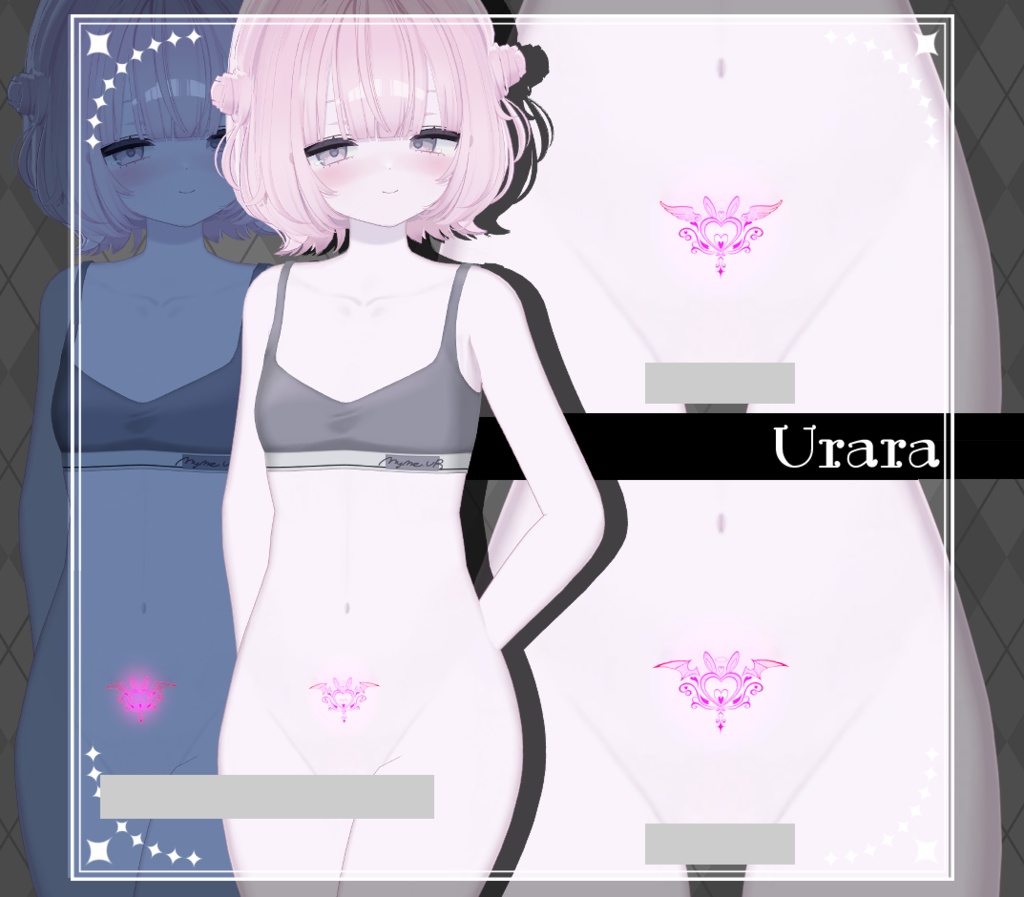 【Tatoo texture】うさきゅばすタトゥー 複数アバター対応 デザイン2種