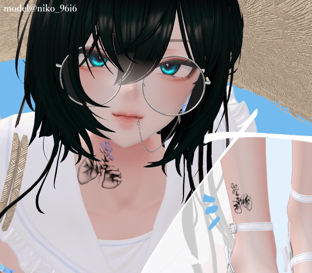 【Tatoo texture】✿一輪挿し✿ タトゥー 複数デザインセット