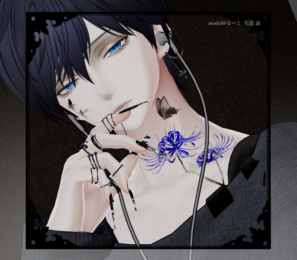 【Tatoo texture】彼岸花 -Licorice- タトゥー 複数デザインセット