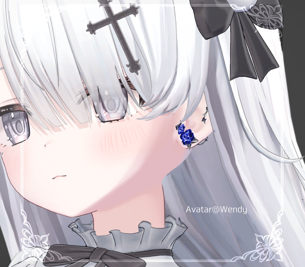 【複数アバター対応】Rose & Thorn earrings【VRChat想定】