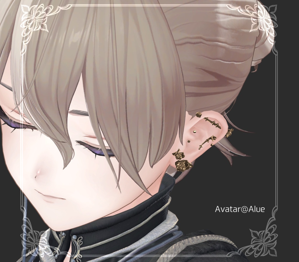 ★SALE中★【複数アバター対応】Rose & Thorn earrings【VRChat想定】