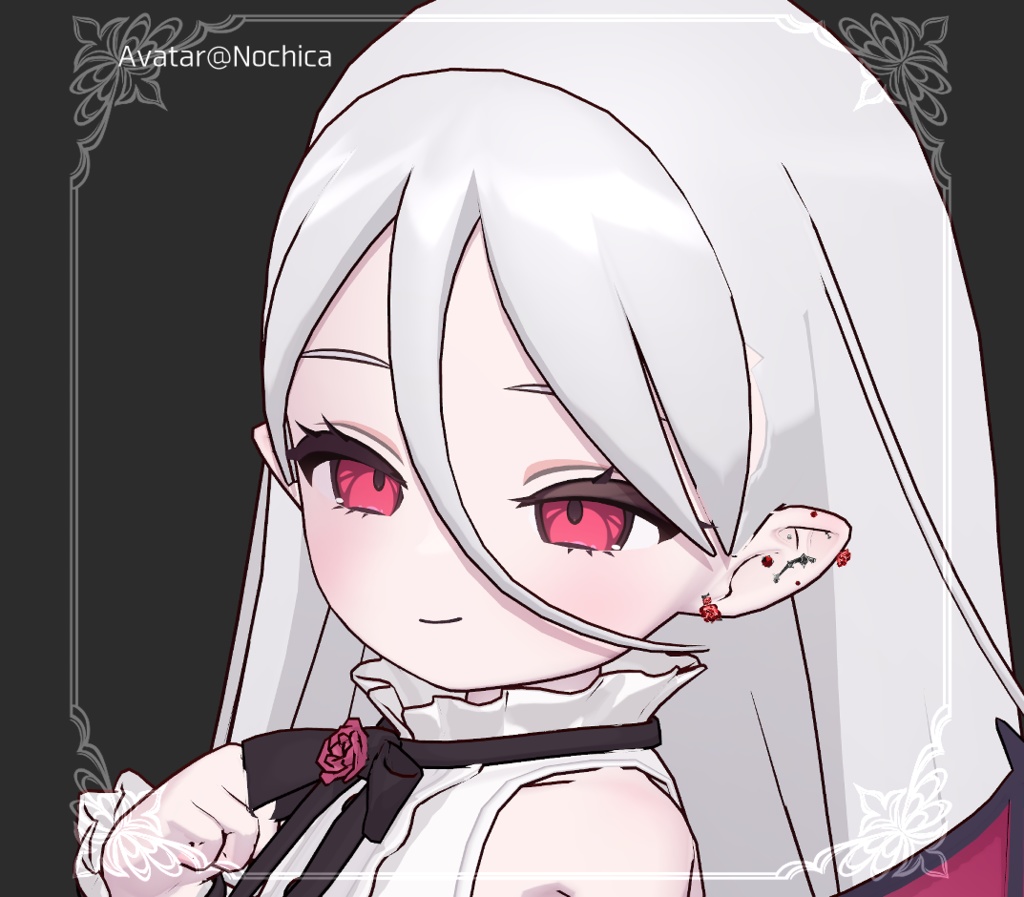 ★SALE中★【複数アバター対応】Rose & Thorn earrings【VRChat想定】