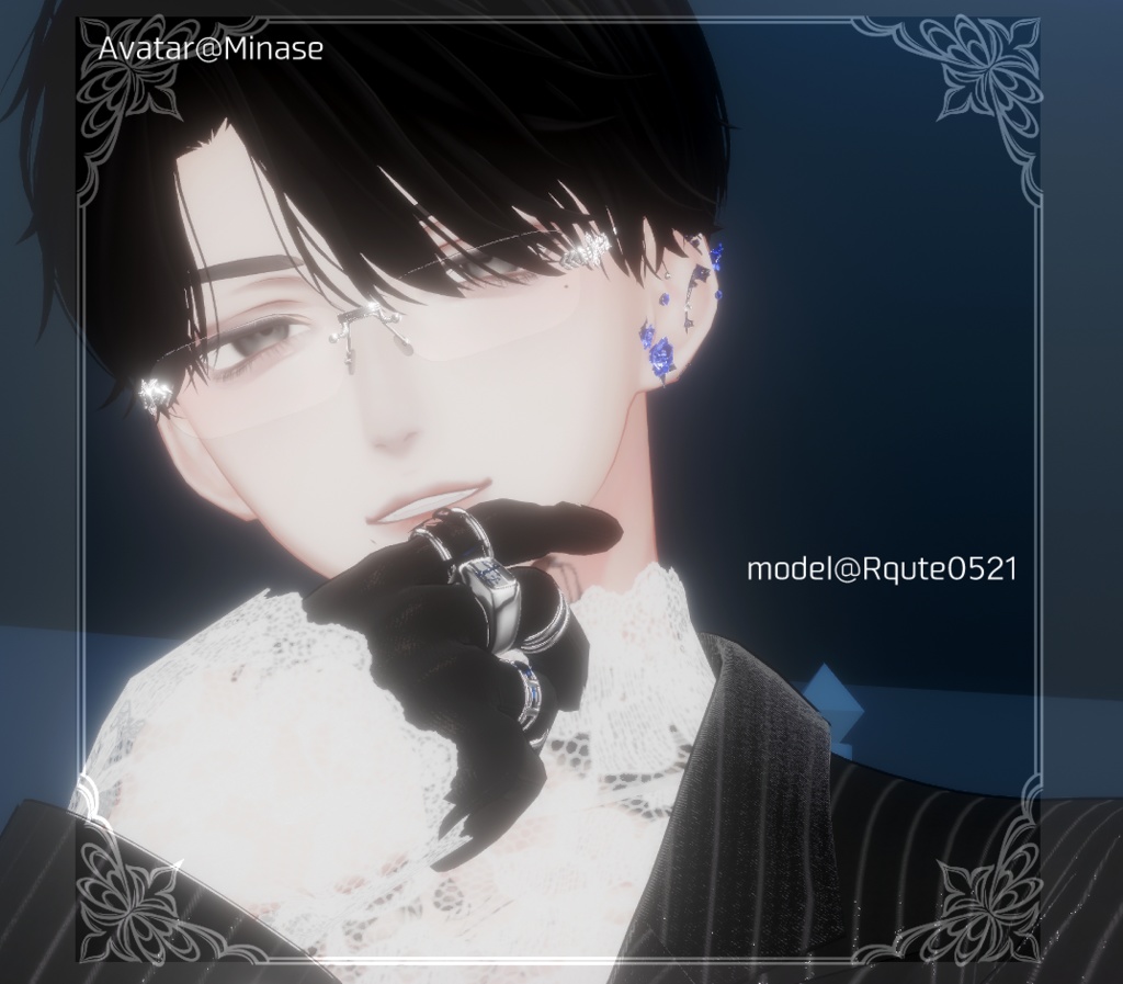 ★SALE中★【複数アバター対応】Rose & Thorn earrings【VRChat想定】