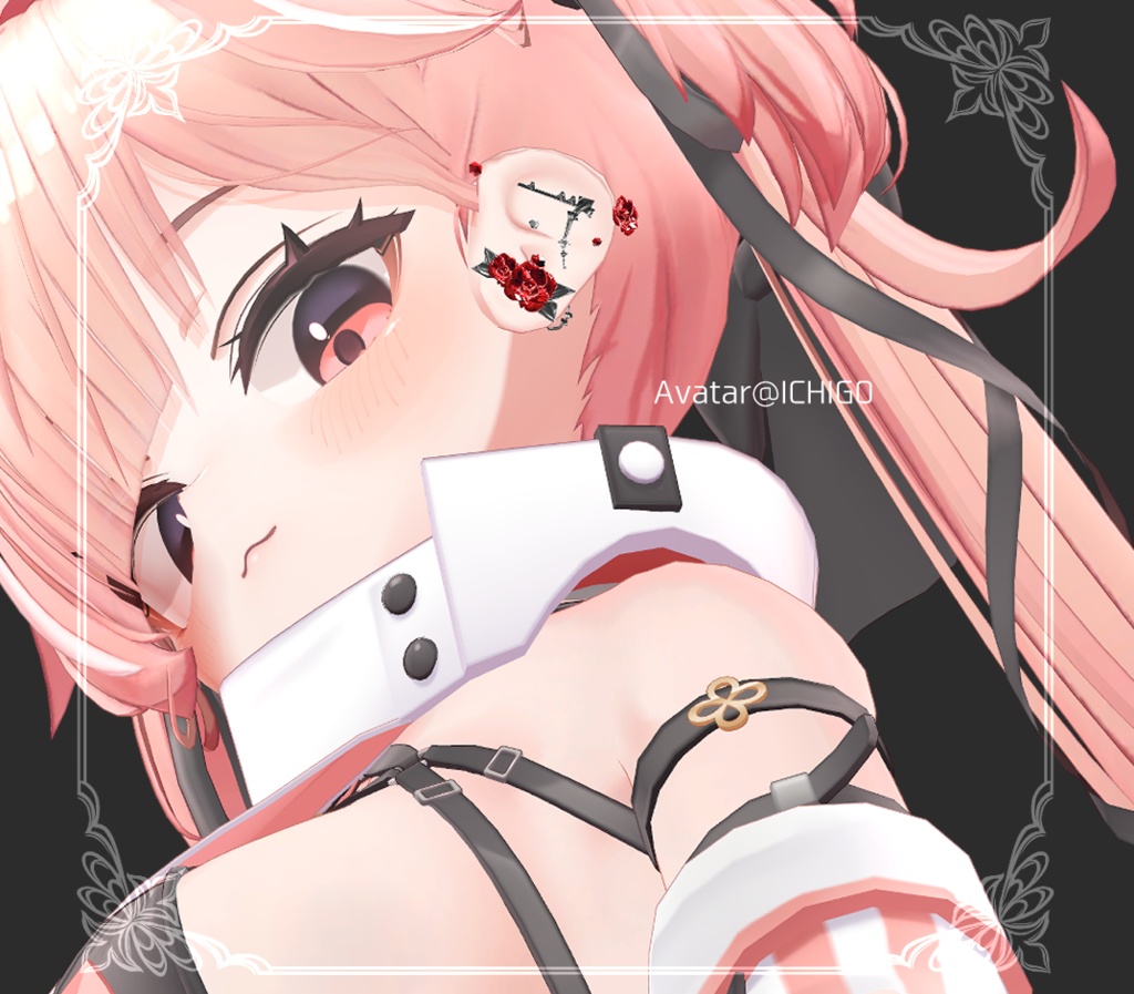 ★SALE中★【複数アバター対応】Rose & Thorn earrings【VRChat想定】