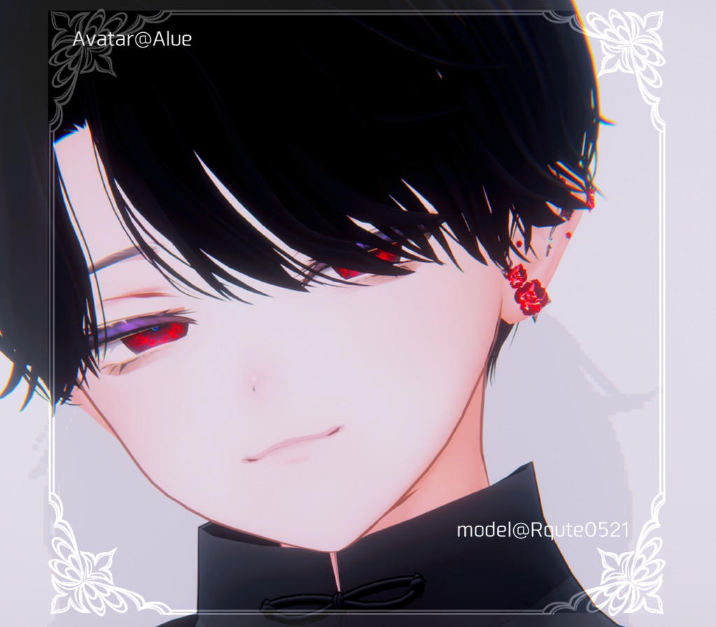 ★SALE中★【複数アバター対応】Rose & Thorn earrings【VRChat想定】