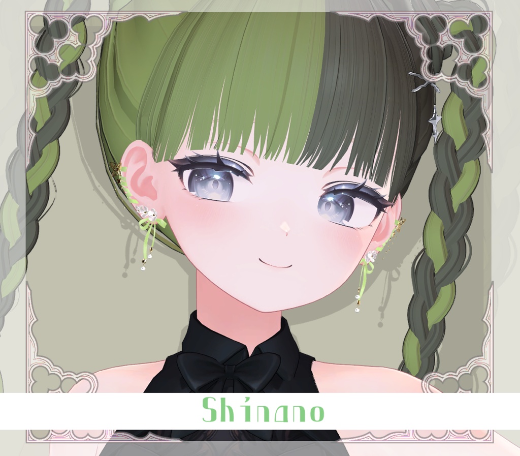 【複数アバター対応】Sweet Bloom Ribbon Pierce【VRChat想定】