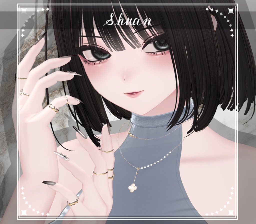 【複数アバター対応accessories】Blanc Fleur【VRChat想定】