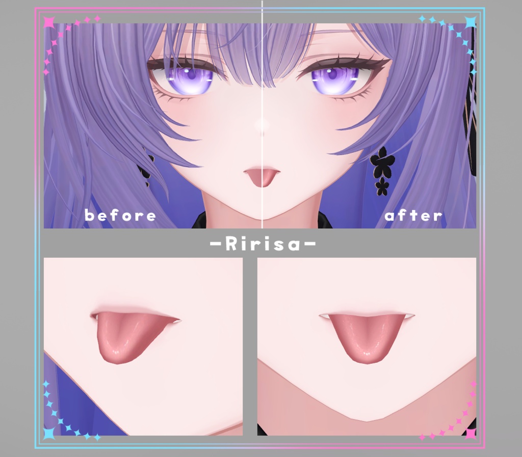 【複数アバター対応】口内カラーアップテクスチャ Make up texture
