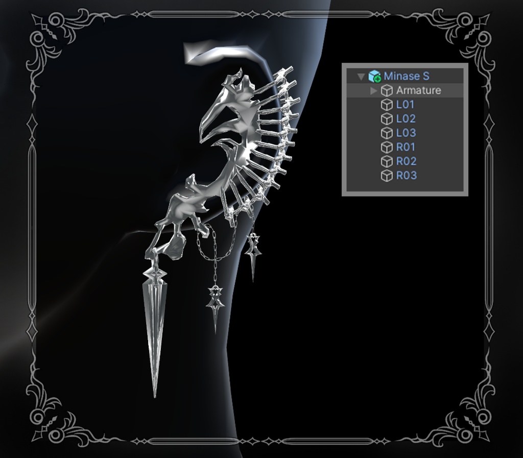 【複数アバター対応】BONE SPIKE PIERCE【VRChat想定】
