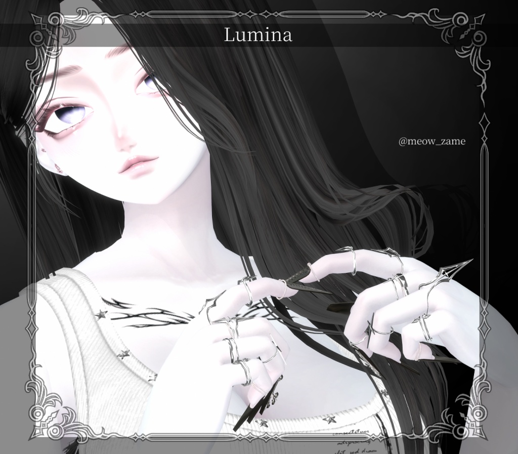 ★SALE★【複数アバター対応】-Ring Set- Veil Thorn 【VRChat想定】
