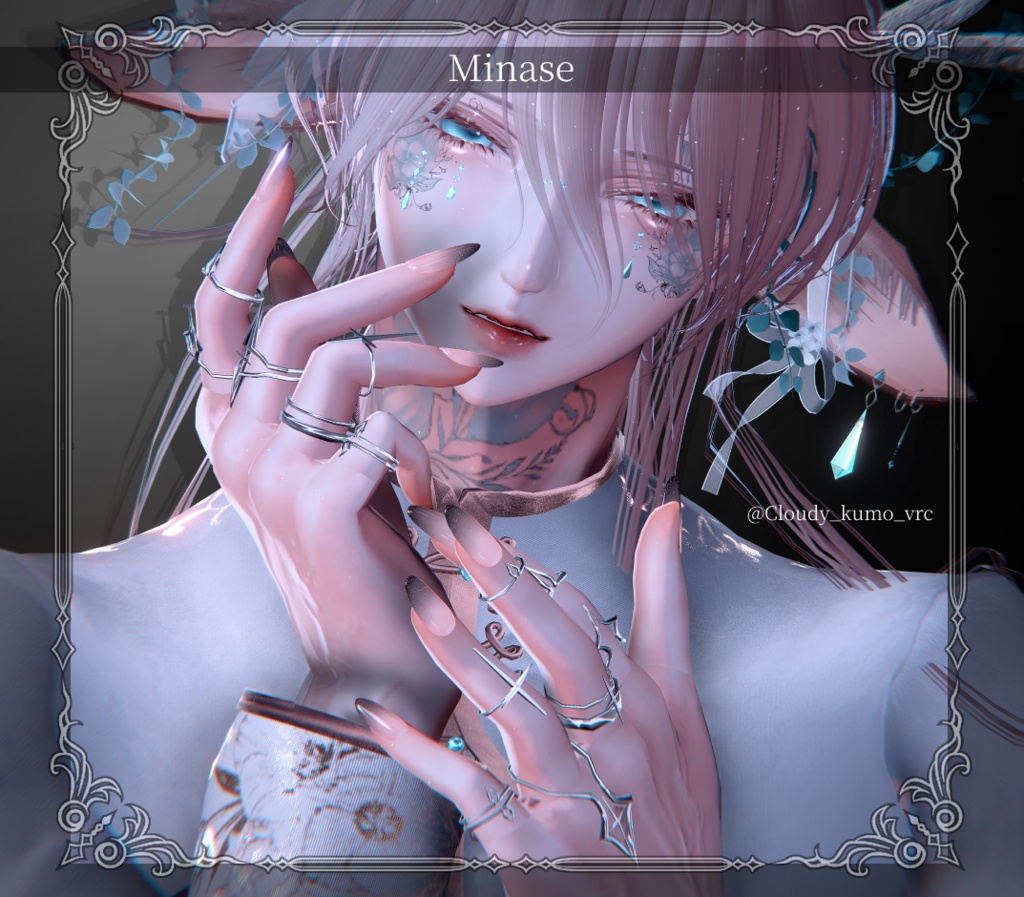 ★SALE★【複数アバター対応】-Ring Set- Veil Thorn 【VRChat想定】