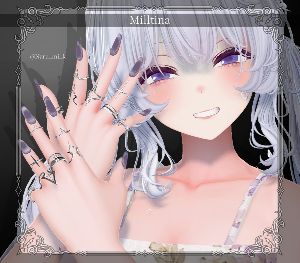 ★SALE★【複数アバター対応】-Ring Set- Veil Thorn 【VRChat想定】