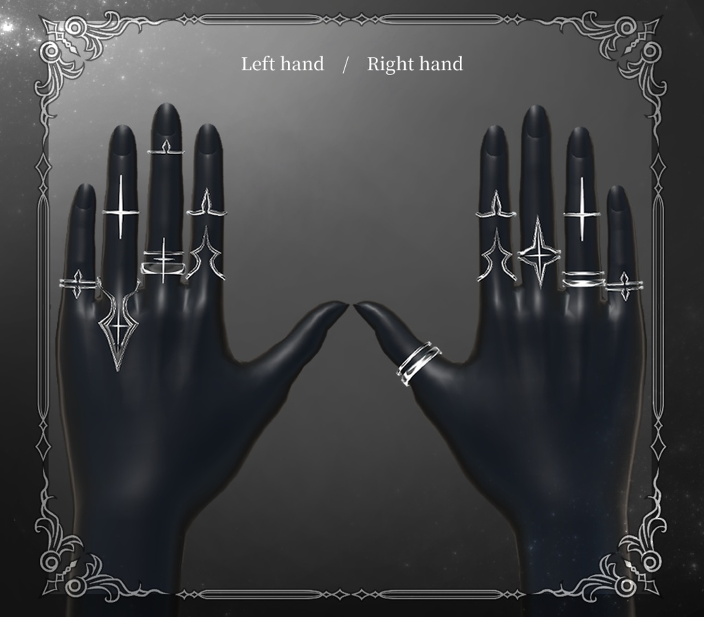 ★SALE★【複数アバター対応】-Ring Set- Veil Thorn 【VRChat想定】