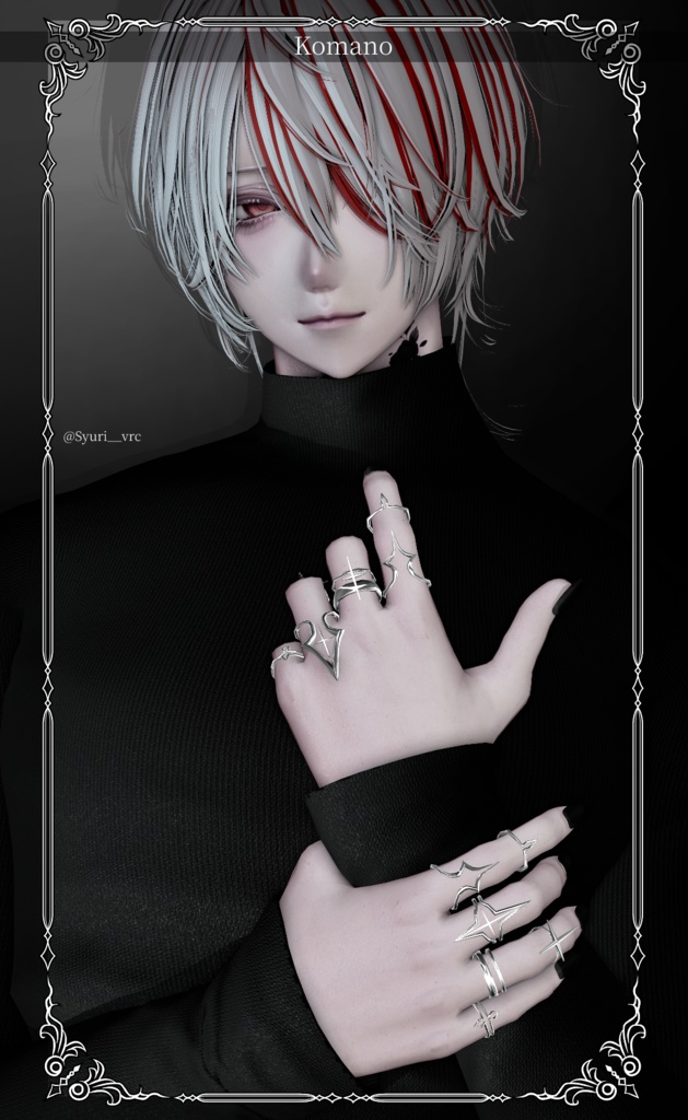 ★SALE★【複数アバター対応】-Ring Set- Veil Thorn 【VRChat想定】