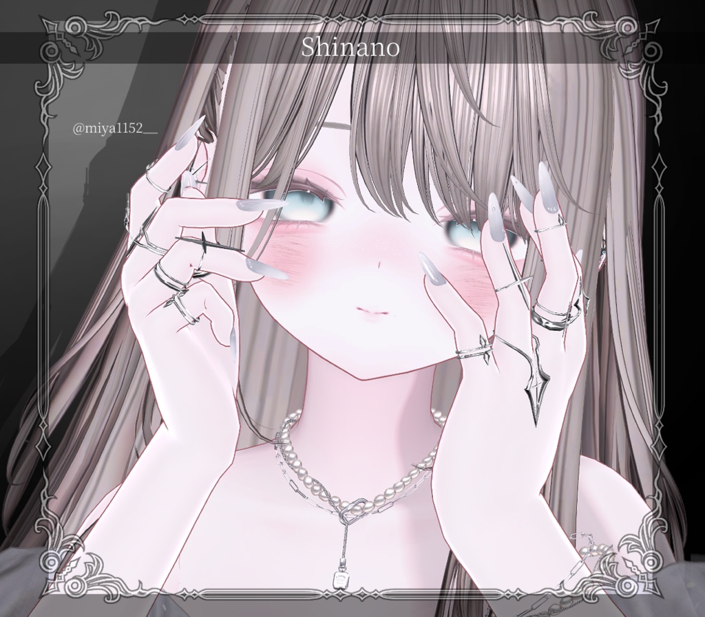 ★SALE★【複数アバター対応】-Ring Set- Veil Thorn 【VRChat想定】