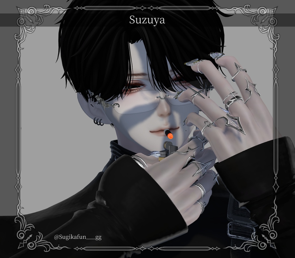 ★SALE★【複数アバター対応】-Ring Set- Veil Thorn 【VRChat想定】