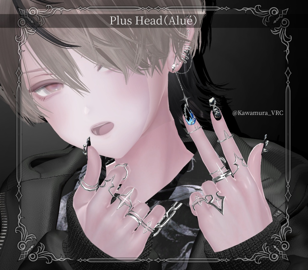★SALE★【複数アバター対応】-Ring Set- Veil Thorn 【VRChat想定】