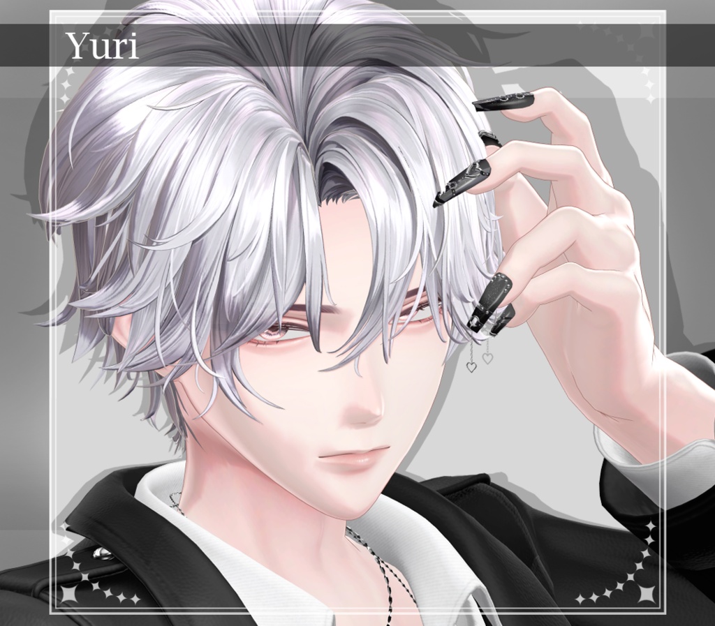★SALE★【複数アバター対応】Heart Buckle Nail【VRChat想定】