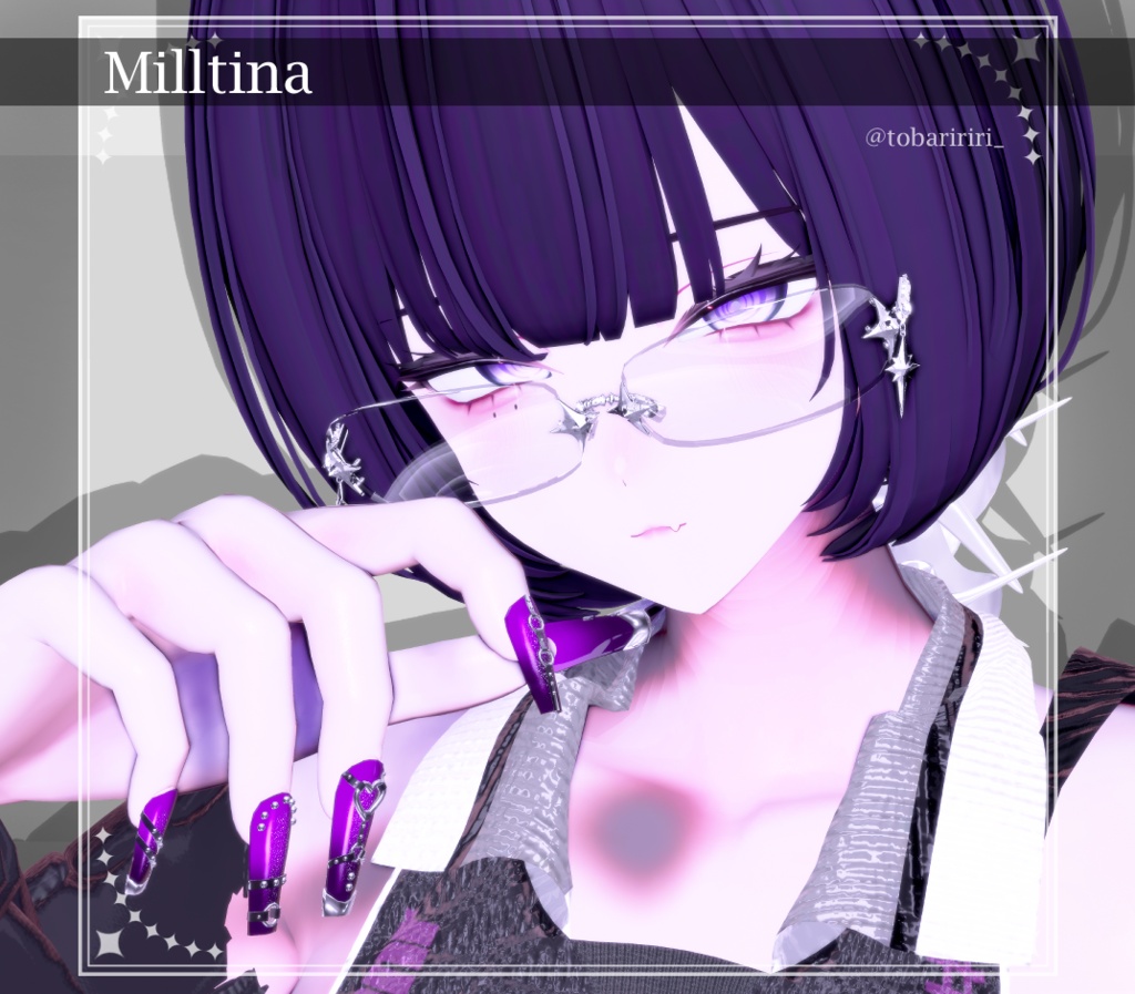★SALE★【複数アバター対応】Heart Buckle Nail【VRChat想定】