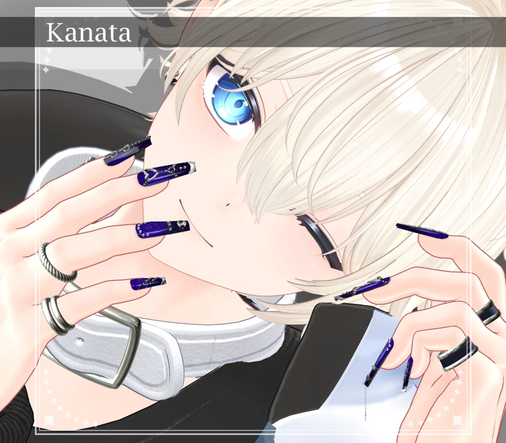 ★SALE★【複数アバター対応】Heart Buckle Nail【VRChat想定】