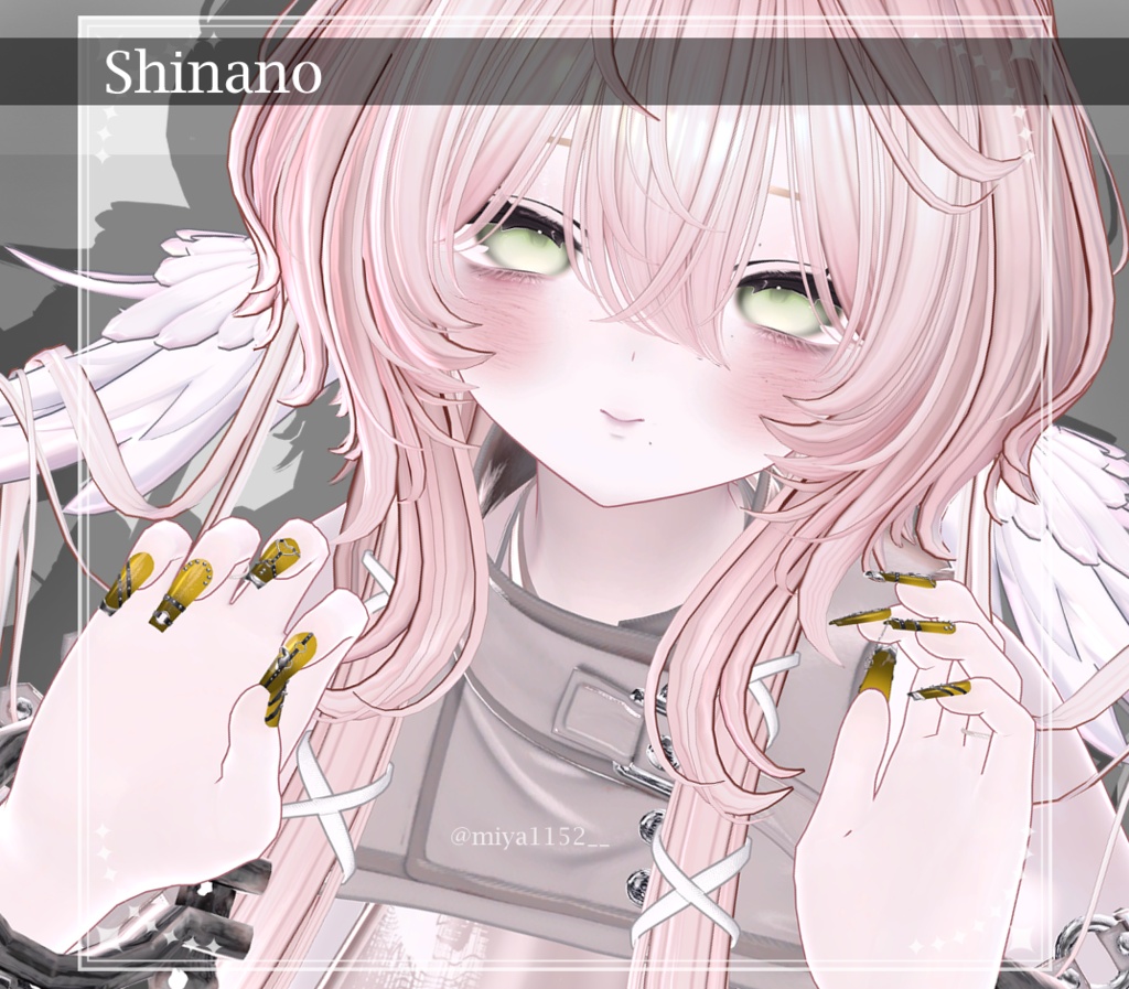 ★SALE★【複数アバター対応】Heart Buckle Nail【VRChat想定】