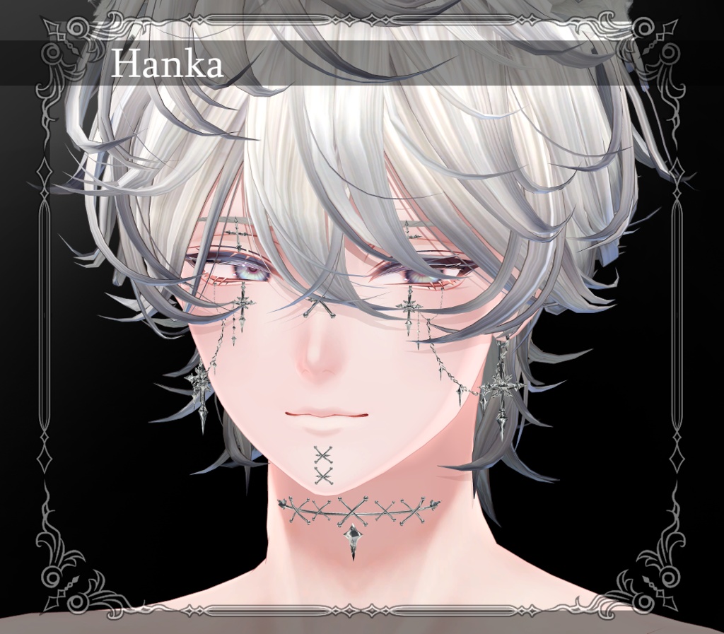 ★SALE★【複数アバター対応】Crux Face Chain Set【VRChat想定】